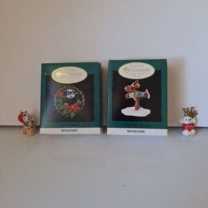 LOT OF (4) VINTAGE HALLMARK MINIATURE SERIES ORNAMENTS VARIOUS YEARS KEEPSAKE